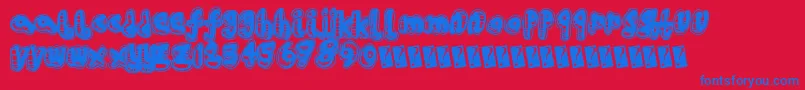 Houserave Font – Blue Fonts on Red Background