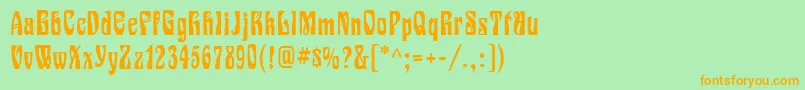 Epoque Font – Orange Fonts on Green Background