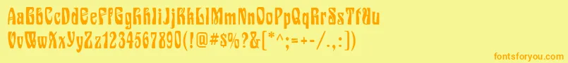 Epoque Font – Orange Fonts on Yellow Background