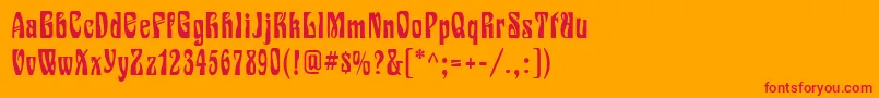 Epoque Font – Red Fonts on Orange Background