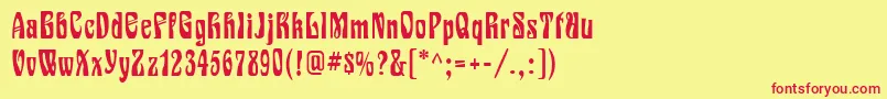 Epoque Font – Red Fonts on Yellow Background