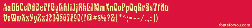 Epoque Font – Yellow Fonts on Red Background