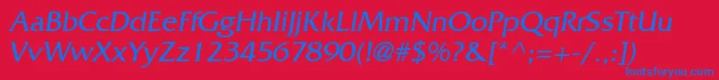 AgfriquerOblique Font – Blue Fonts on Red Background