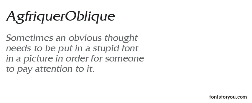 Review of the AgfriquerOblique Font