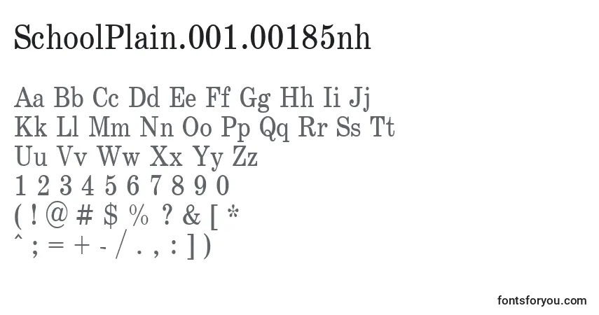 Czcionka SchoolPlain.001.00185nh – alfabet, cyfry, specjalne znaki