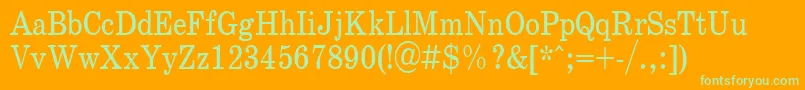 SchoolPlain.001.00185nh Font – Green Fonts on Orange Background