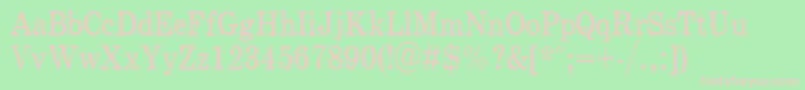フォントSchoolPlain.001.00185nh – 緑の背景にピンクのフォント