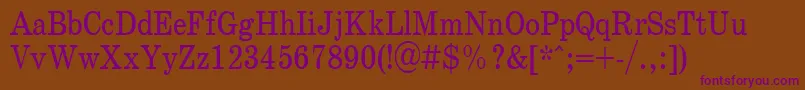 SchoolPlain.001.00185nh Font – Purple Fonts on Brown Background