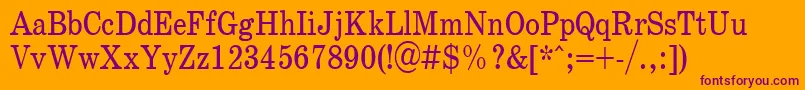 SchoolPlain.001.00185nh Font – Purple Fonts on Orange Background