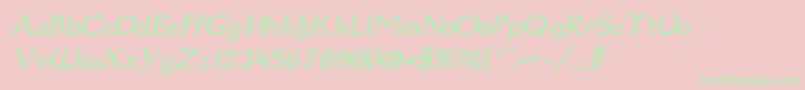 Dum1ital-Schriftart – Grüne Schriften auf rosa Hintergrund