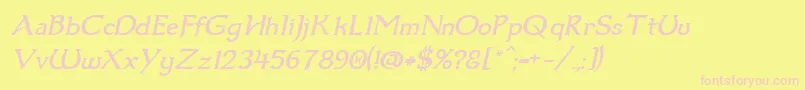 Dum1ital Font – Pink Fonts on Yellow Background