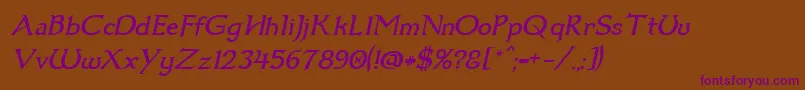 Dum1ital Font – Purple Fonts on Brown Background