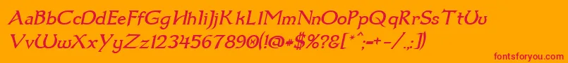 Dum1ital Font – Red Fonts on Orange Background