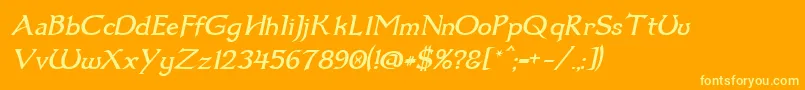 Dum1ital Font – Yellow Fonts on Orange Background