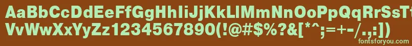 Шрифт PragmaticaCondensedBlack – зелёные шрифты на коричневом фоне