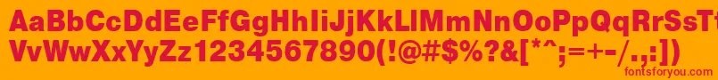 PragmaticaCondensedBlack Font – Red Fonts on Orange Background