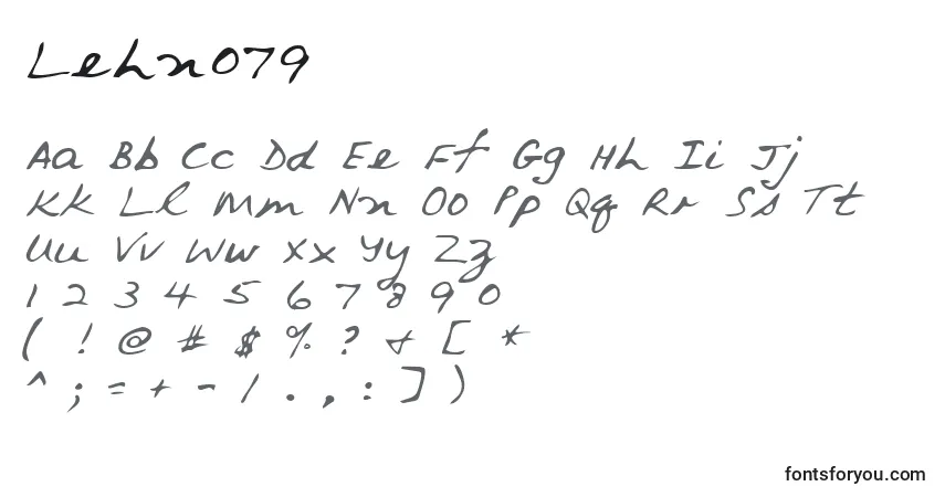 Czcionka Lehn079 – alfabet, cyfry, specjalne znaki