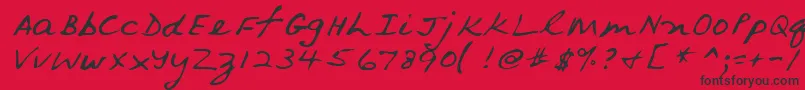 フォントLehn079 – 赤い背景に黒い文字