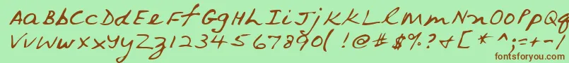 Lehn079 Font – Brown Fonts on Green Background