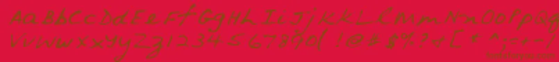 Lehn079 Font – Brown Fonts on Red Background