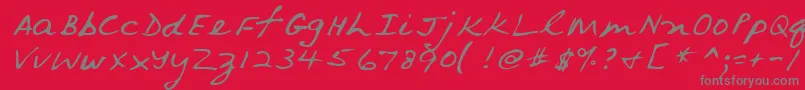 Lehn079 Font – Gray Fonts on Red Background