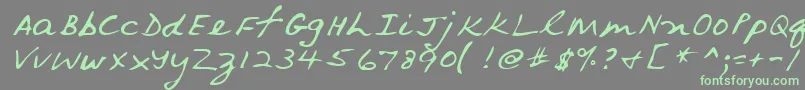 Lehn079 Font – Green Fonts on Gray Background