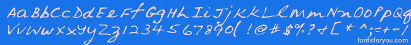 Lehn079 Font – Pink Fonts on Blue Background