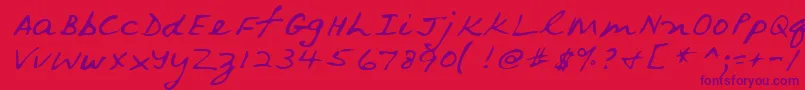 Lehn079 Font – Purple Fonts on Red Background