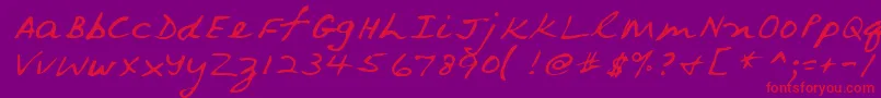 Lehn079 Font – Red Fonts on Purple Background