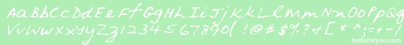 Lehn079 Font – White Fonts on Green Background