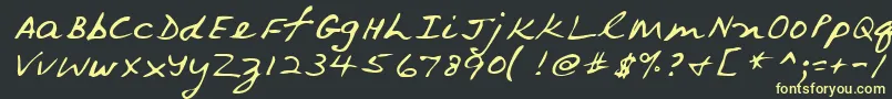 Lehn079 Font – Yellow Fonts on Black Background
