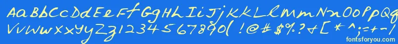 Lehn079 Font – Yellow Fonts on Blue Background