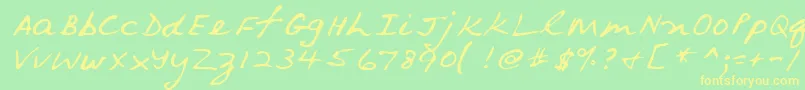 Lehn079 Font – Yellow Fonts on Green Background