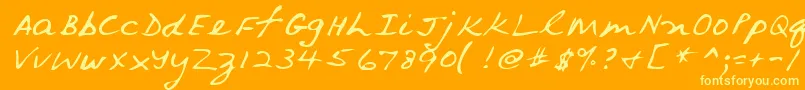 Lehn079 Font – Yellow Fonts on Orange Background