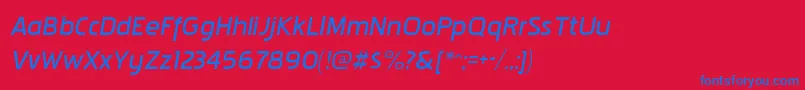 PakenhamxpbkItalic-fontti – siniset fontit punaisella taustalla