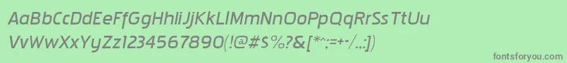 Czcionka PakenhamxpbkItalic – szare czcionki na zielonym tle