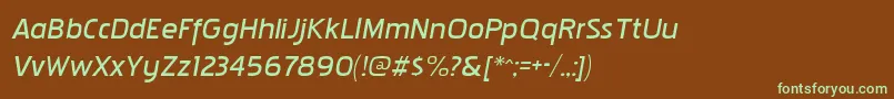 Шрифт PakenhamxpbkItalic – зелёные шрифты на коричневом фоне