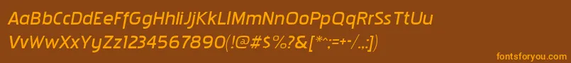 PakenhamxpbkItalic Font – Orange Fonts on Brown Background