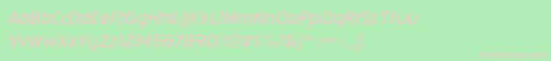 PakenhamxpbkItalic-fontti – vaaleanpunaiset fontit vihreällä taustalla