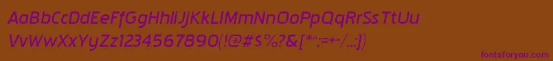 PakenhamxpbkItalic Font – Purple Fonts on Brown Background
