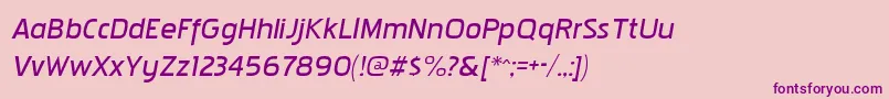 フォントPakenhamxpbkItalic – ピンクの背景に紫のフォント