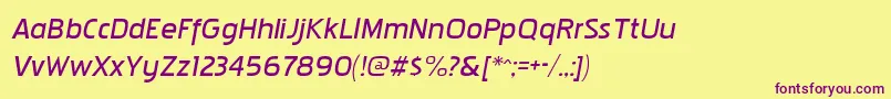 Шрифт PakenhamxpbkItalic – фиолетовые шрифты на жёлтом фоне