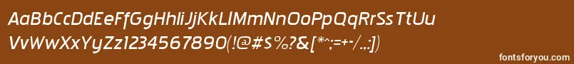 フォントPakenhamxpbkItalic – 茶色の背景に白い文字