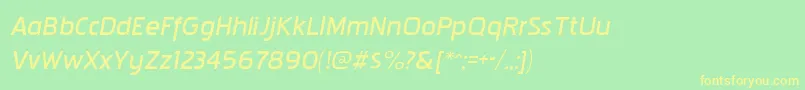 PakenhamxpbkItalic Font – Yellow Fonts on Green Background