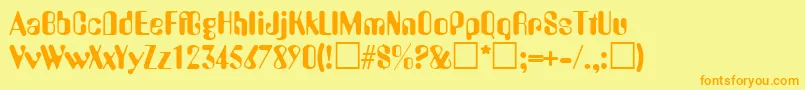 AmeliaRegular Font – Orange Fonts on Yellow Background