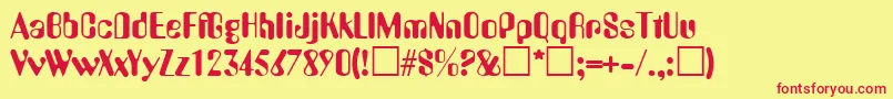 AmeliaRegular Font – Red Fonts on Yellow Background