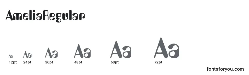 Размеры шрифта AmeliaRegular