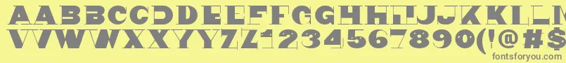 フォントNonsen72 – 黄色の背景に灰色の文字