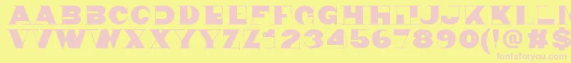 フォントNonsen72 – ピンクのフォント、黄色の背景