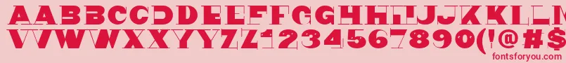 Fonte Nonsen72 – fontes vermelhas em um fundo rosa